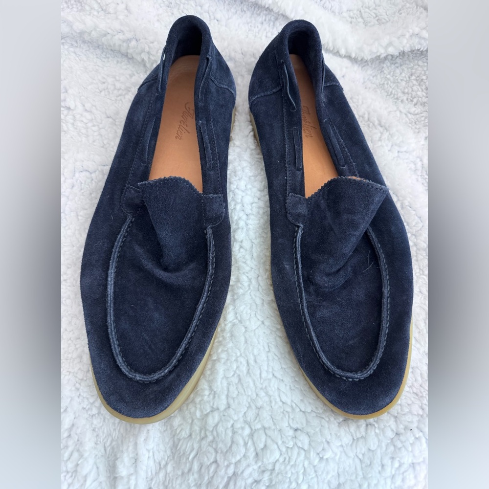 Elegant Navy Suede Loafers for Men